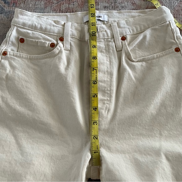 Redone 90s High Rise Crop Jeans Button Fly Size 26 Vintage White - Picture 13 of 16